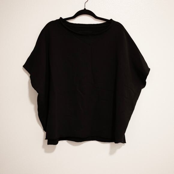 Frank & Eileen Tee Lab Capelet Black 100% Cotton Fleece Oversized OS - Picture 2 of 4